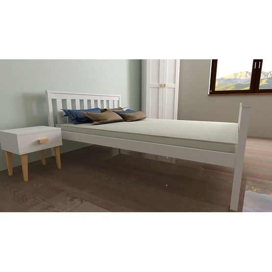 Holzbett Aga 200 x 90 cm - weiß