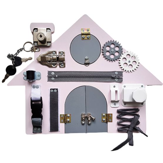 Aktivitätstafel - Haus - rosa-grau