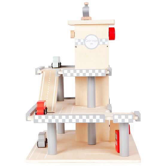 Alex' dreistöckige Garage mit Aufzug, Autos und Helikopter