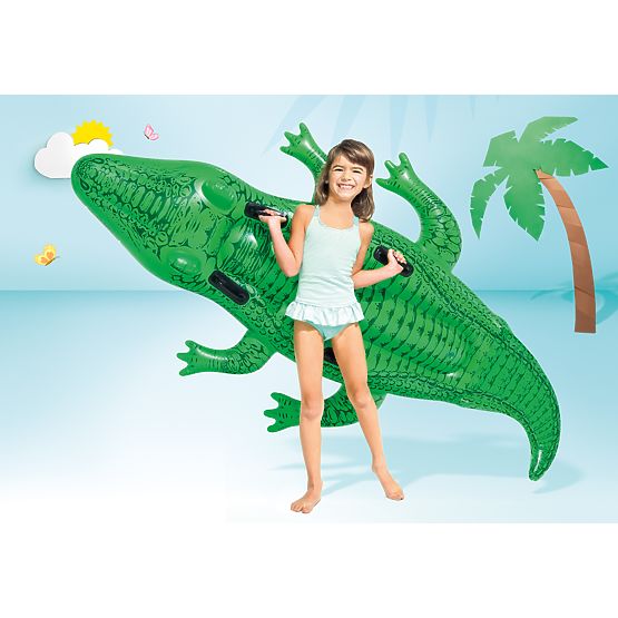 Aufblasbare Krokodil-Schwimmmatratze mit Griffen 203x114 cm INTEX 58562