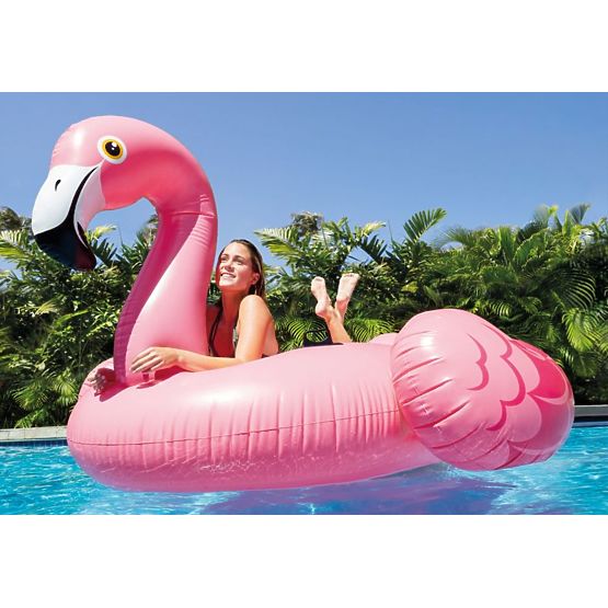 Aufblasbarer Flamingo im Wasser
