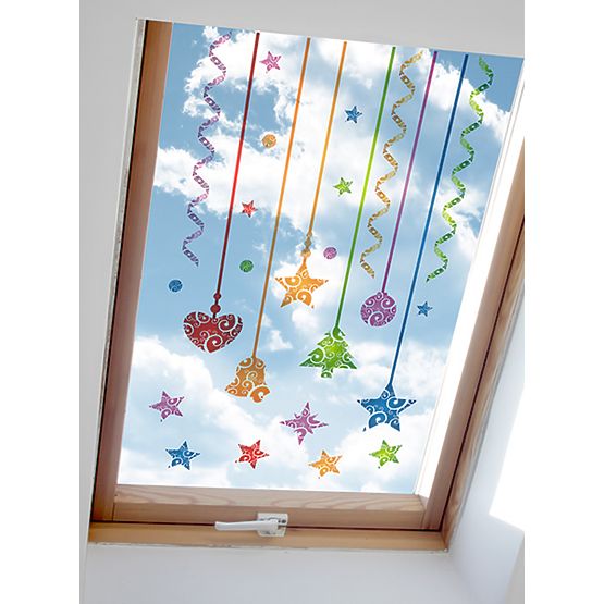 Fenstersticker Weihnachtsmuster 04 - Farbmix