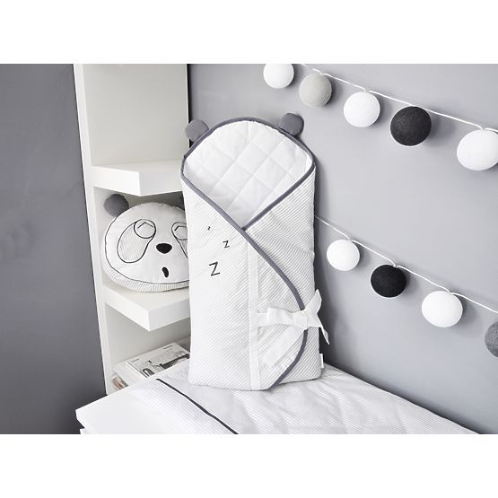 Baby-Bettwäsche Panda - 3-teilig - grau