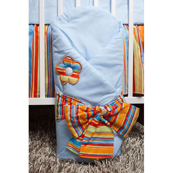 Baby-Bettwäsche-Set 120x90cm FLOWERS  - blau