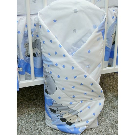 Baby-Bettwäsche-Set 120x90cm LÄMMCHEN - blau