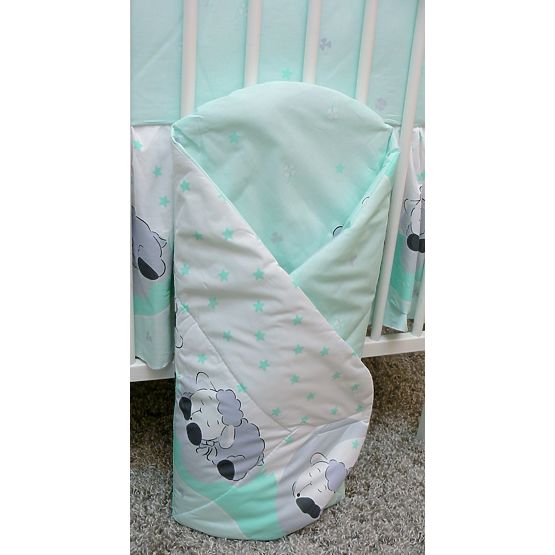 Baby-Bettwäsche-Set 135x100 cm LÄMMCHEN - minze