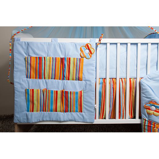 Baby-Bettwäsche-Set 135x100cm FLOWERS - blau