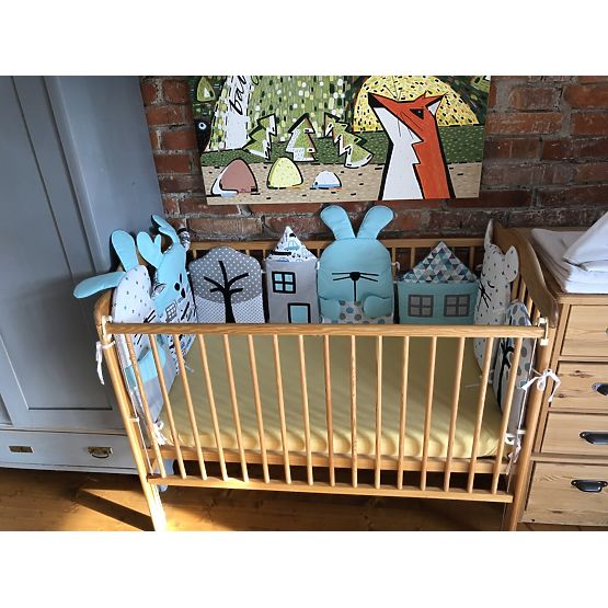 Baby Dream - Modulares Kinderbett mantinel - grau-blau