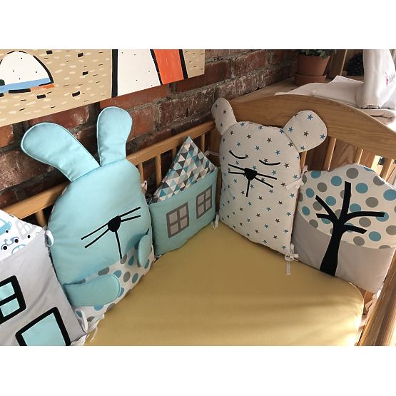 Baby Dream - Modulares Kinderbett mantinel - grau-blau