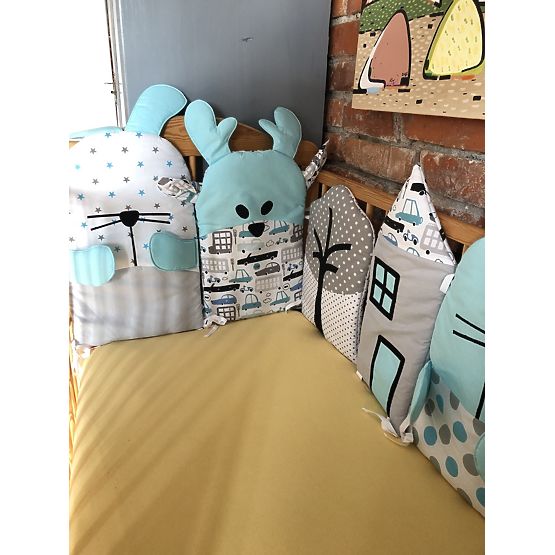 Baby Dream - Modulares Kinderbett mantinel - grau-blau