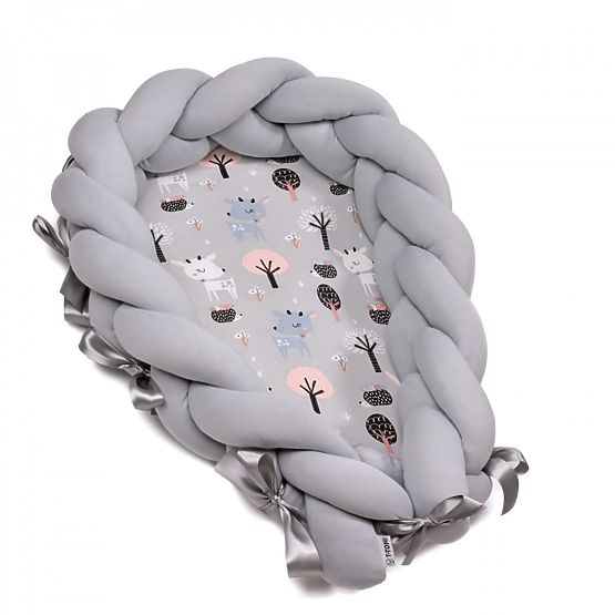 Baby Nest 2in1- Graues Kitz