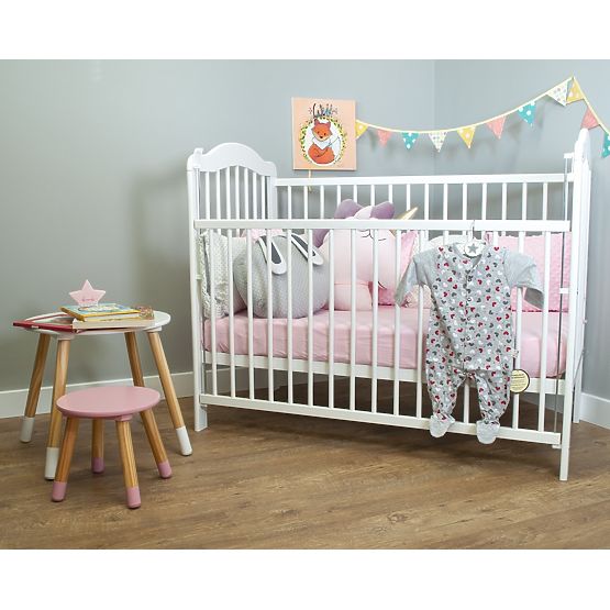Babybett Alek mit versenkbarer Seite - weiß