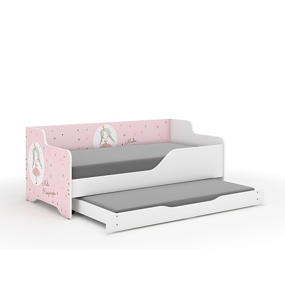 Kinderbett mit Rückenlehne LILU 160 x 80 cm - Prinzessin