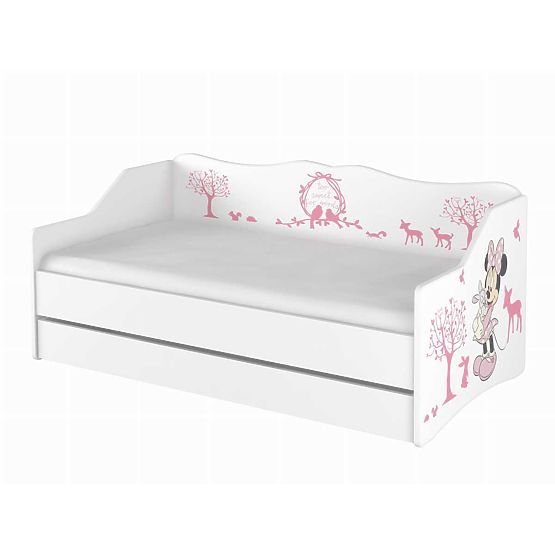 Babybett mit Rücken - Minnie Mouse und Tiere