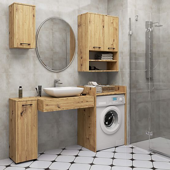 BADEZIMMERSCHRANK FIN 2 TÜREN EICHE ARTISAN