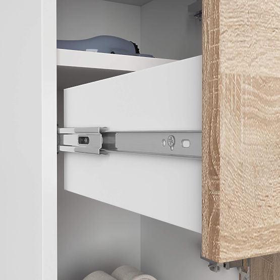 BADEZIMMERSCHRANK FIN SÄULE 30 2D 1SZ 85cm PK WEISS / SONOMA