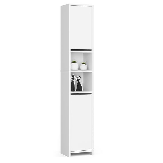 Badezimmerschrank Uni - Weiß - 2 Türen 2 Fächer