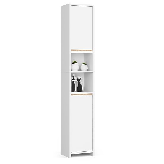 Badezimmerschrank Uni - Weiß - 2 Türen 2 Fächer