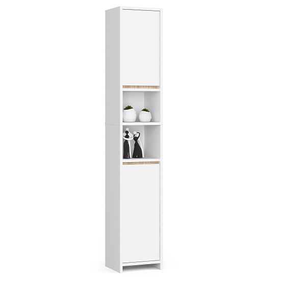 Badezimmerschrank Uni - Weiß - 2 Türen 2 Fächer