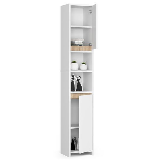 Badezimmerschrank Uni - Weiß - 2 Türen 2 Fächer