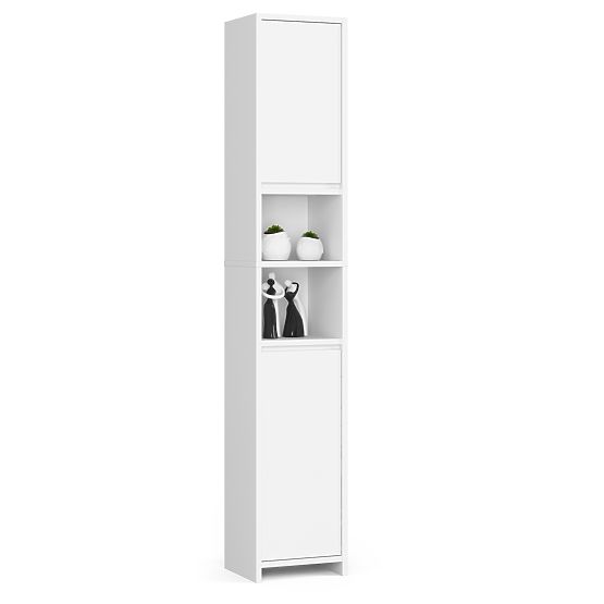 Badezimmerschrank Uni - Weiß - 2 Türen 2 Fächer