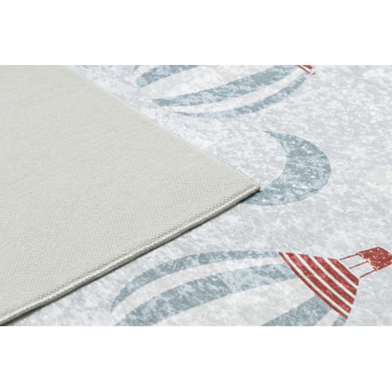 BAMBINO 1349 Waschmatte Luftballons, Wolken für Kinder rutschfest - grau