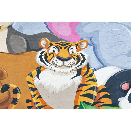 BAMBINO 2651 Waschmatte Tiere, Dschungel für Kinder rutschfest - grün / braun