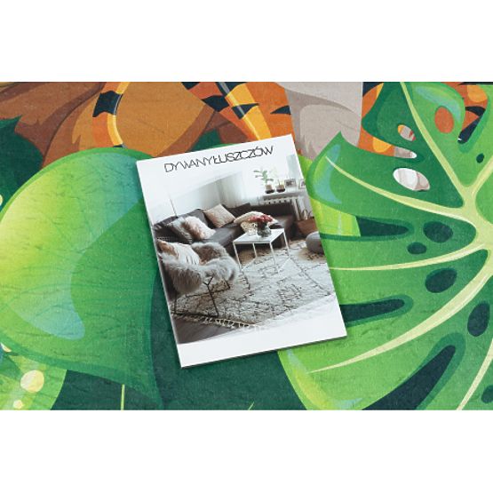 BAMBINO 2651 Waschmatte Tiere, Dschungel für Kinder rutschfest - grün / braun