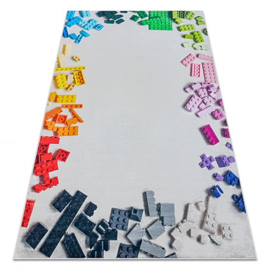 BAMBINO 38480 Waschmatte Baukasten für Kinder rutschfest - grau / gelb