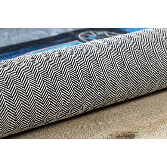 BAMBINO 41730 Waschmatte Auto, Rennbahn für Kinder rutschfest - grau / blau