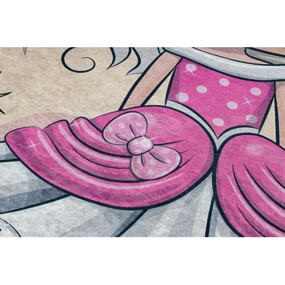 BAMBINO 43020 Waschmatte Prinzessin, Sterne für Kinder rutschfest - creme/rosa