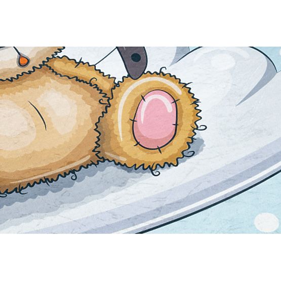 BAMBINO 43030 Waschmatte Bärchen, Pilot für Kinder rutschfest - blau/braun