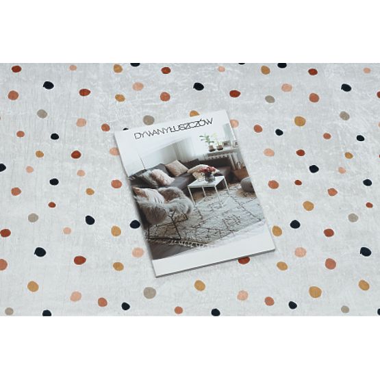 BAMBINO 47890 Waschmatte Punkte für Kinder rutschfest - weiß / braun