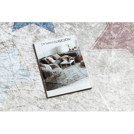 BAMBINO 48130 runder Waschteppich Sterne für Kinder rutschfest - beige / grau