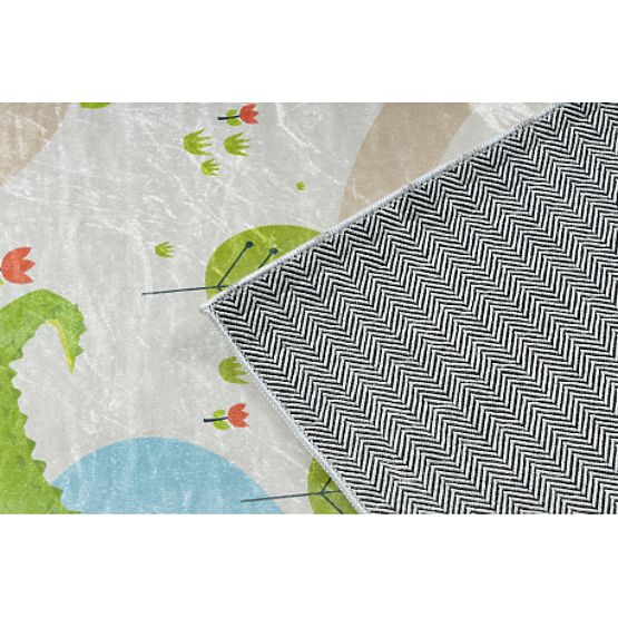 BAMBINO 50230 Waschmatte Zoo, Kinderstraße rutschfest - beige/grün