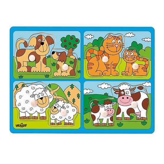 Bauernhof-Puzzle - Tiere mit ihren Jungen