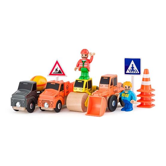 Baufahrzeuge mit Fahrern