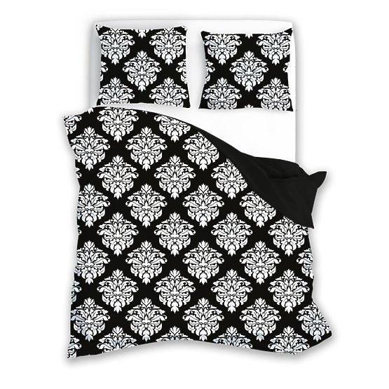 Baumwollbettwäsche Glamour schwarz und weiß 140x200cm + 70x90cm