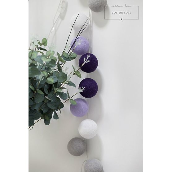 Baumwolle leuchtend LED Kügelchen Cotton Balls - dark violet