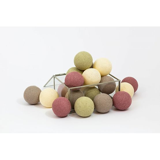 Baumwolle leuchtend LED Kügelchen Cotton Balls - latte Rose