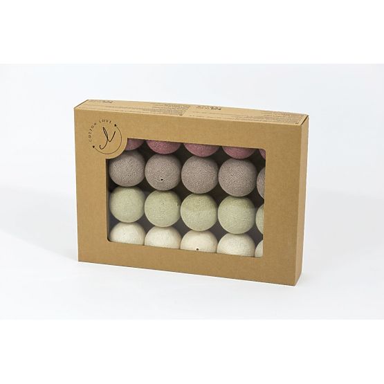Baumwolle leuchtend LED Kügelchen Cotton Balls - latte Rose