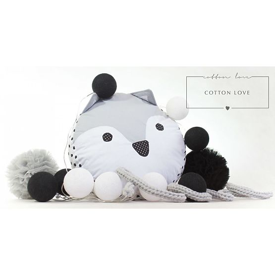 Baumwolle leuchtend LED Kügelchen Cotton Balls - schwarz-weiß