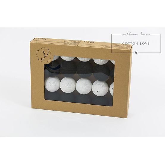 Baumwolle leuchtend LED Kügelchen Cotton Balls - schwarz-weiß