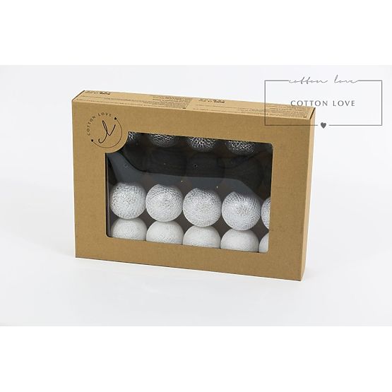 Baumwolle leuchtend LED Kügelchen Cotton Balls - Silber
