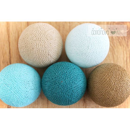 Baumwolle leuchtend LED Kügelchen Cotton Balls - türkis