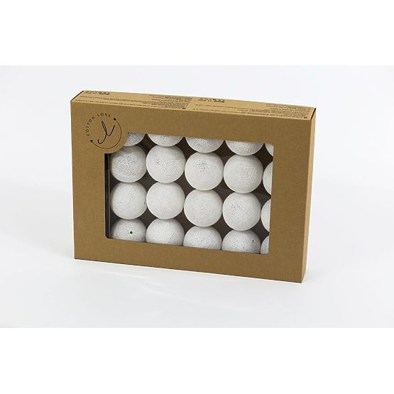 Baumwolle leuchtend LED Kügelchen Cotton Balls - white