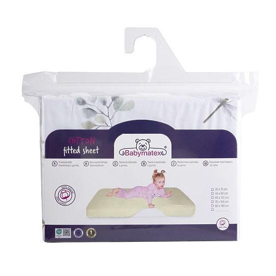 Baumwollspannbettlaken mit Gummizug - Libellen (140x70 cm)