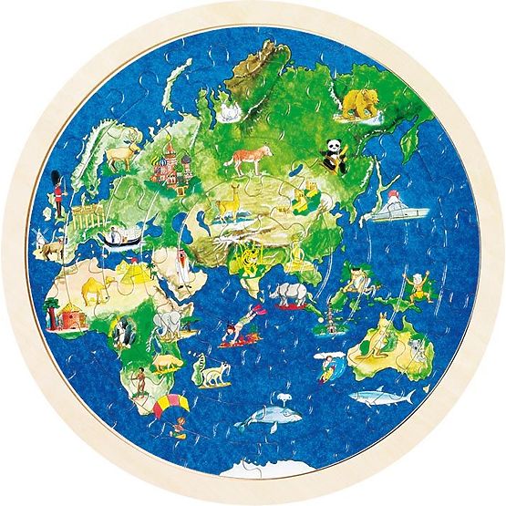 Beidseitiges Puzzle Weltkarte