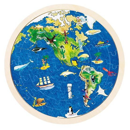 Beidseitiges Puzzle Weltkarte