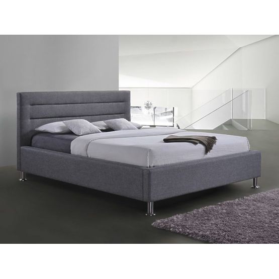 Bett Liden 160x200cm grau / chrom